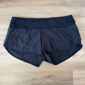 Lululemon Black Speed Up Running Shorts With Zip Pocket Size 6 High Rise Comfy